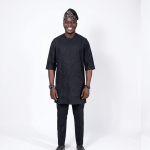 African men's caftan set, Modern traditional ethnic clothing.