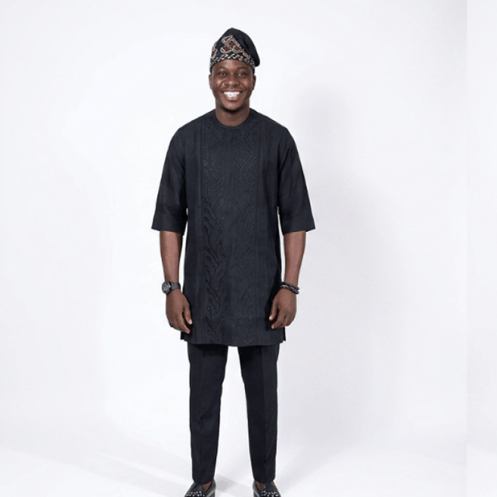 African men's caftan set, Modern traditional ethnic clothing.