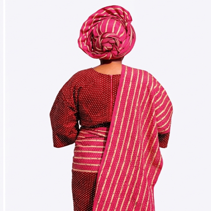 Embellished velvet iro and buba mixed with aso oke